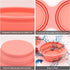 SLSON Collapsible Dog Bowls, 2 in 1 Foldable Pet Food & Water Bowl, Integrated Molding Double Bowl, Coral Pink