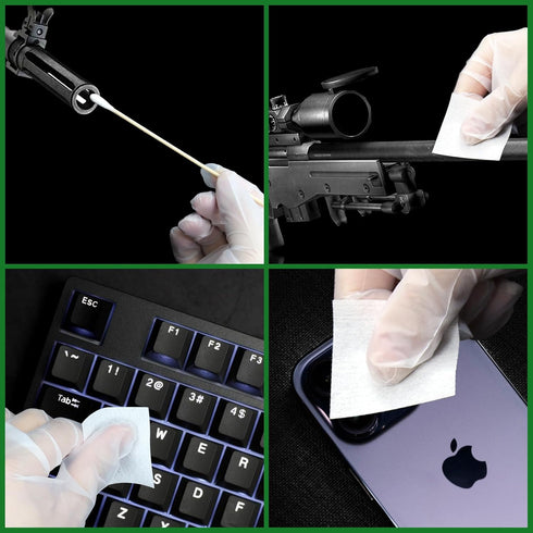 1000PCS 200PCS 2PCS Patches,6" Patches+ Pointed/Round Swabs+ Gun Cloths, Lint Free Gun Cleaning Long Cotton Swabs/Tips