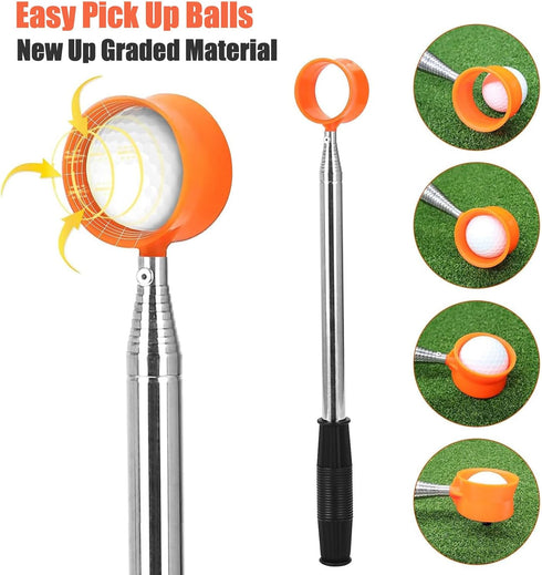 Golf Ball Retriever Telescopic, 12Ft Aluminum Alloy Tool for Water, Easy Grab Ball for Golf Gifts