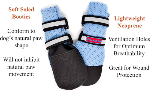 Bark Brite Dog Boots, Lightweight Neoprene Paw Protector in Blue Md, 5 Sizes for Comfort and Breathability