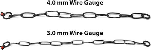 Herm Sprenger Black Stainless Steel Long Link Fur Saver Dog Training Collar for Easy Control (4mm, 54cm)