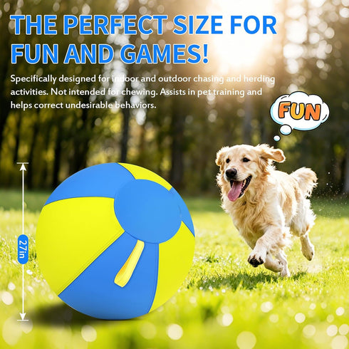 QWV 18 Inch 1000D Herding Ball for Dogs with Durable Oxford Cover - Interactive Dog Toy with Handles for Medium Breeds