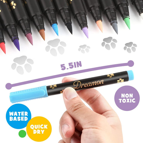 Dog Nail Polish Pen, 14 Colors Pet Nail Polish Set for DIY Beautiful Dog Nails, Quick Dry & Easy to Use Creative