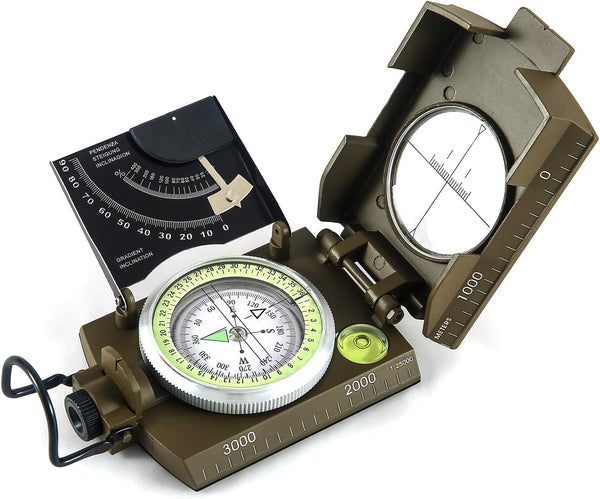 Eyeskey Multifunctional Military Sighting Navigation Compass with Inclinometer | Impact Resistant &