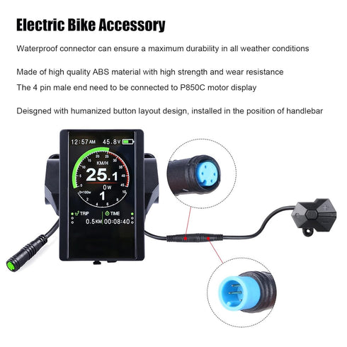 Switch Controller for P850C Electric Bike, 4 PIN Switch Button Controller for P850C Mid Mount Motor