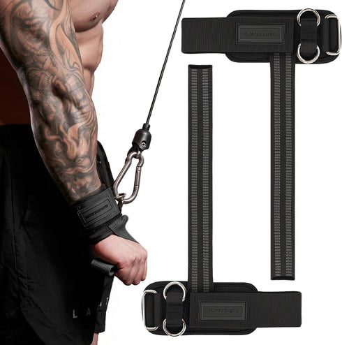 MANUEKLEAR Non-Slip Wrist Straps for Weightlifting Deadlifting, Gym Lifting Straps with D