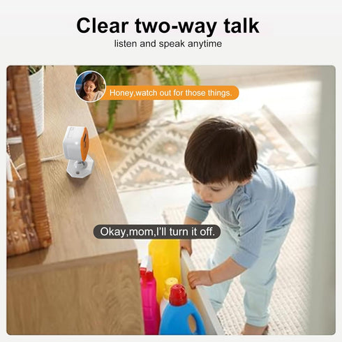 PHANSATIM 2Pcs 1080P WiFi Security Cameras, Baby Monitor Indoor Security Camera, Cat&Dog Camera with Motion Detection