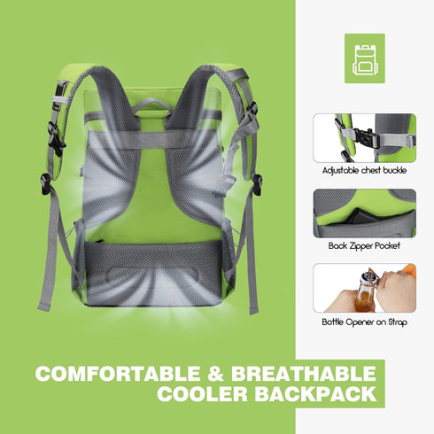 Maelstrom Cooler Backpack - 35 Can Leakproof Insulated Soft Cooler Bag, Lightweight Travel Backpack for Hiking &