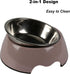 M&BGWPP Melamine Plastic Dog Food Bowl, Non Skid Base, 2-in-1 Removable Stainless Steel Pet Feeder (14oz)