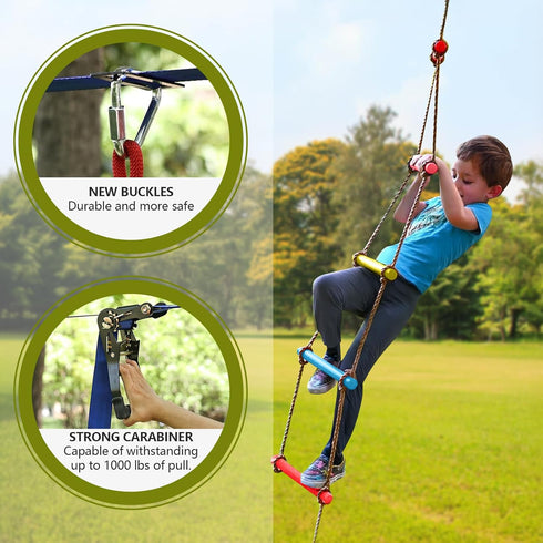 Ninja Warrior Obstacle Course Accessories, New Upgraded Buckle for 2” Width Slackline