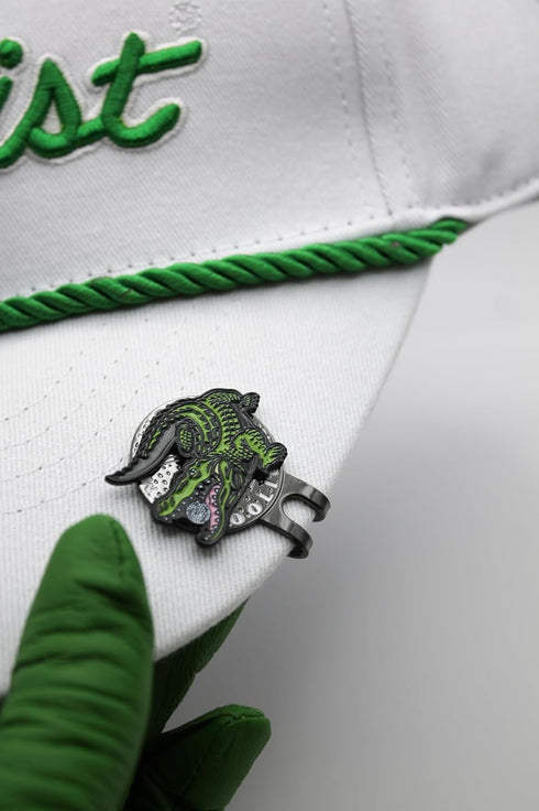 Mulligan Hooligan Alligator Golf Ball Marker + Magnetic Hat Clip, Funny Unique Golf Gift, Premium Quality Golf