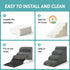 Dog Stairs for Couch or Low Bed, 3 Tiers Foam Pet Steps for Small Dogs, Dark Grey, 15.7x22.4x15.7in