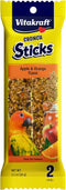Vitakraft Crunch Sticks Conure Treat - Apple and Orange Flavor - Pet Bird Treat Toy