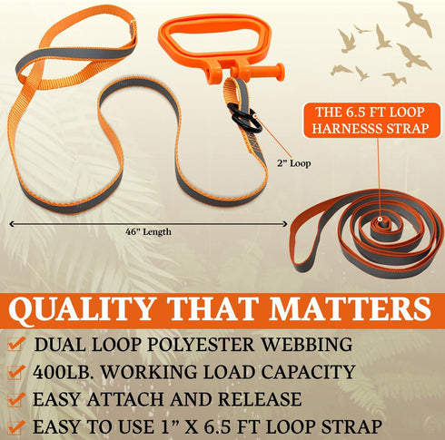 MULTUS Deer Drag & Harness; One Product for Every Way to Drag a Deer Fast & Easy! Hunting Gear