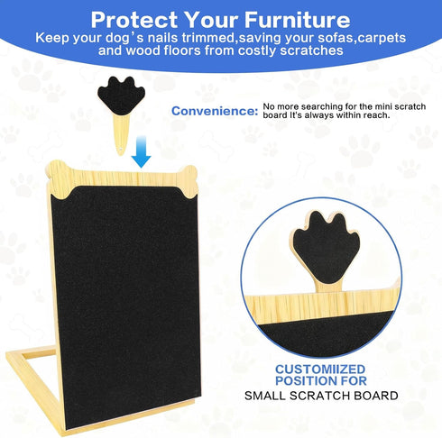 Dog Scratch Board for Nails, Adjustable Nail Filing Board with Mini Handheld Scratch Pad, Dog Nail File Alternative