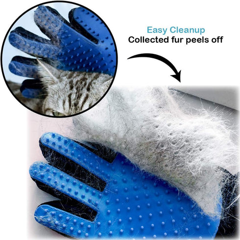 Pets First Dog Grooming Gloves, Professional Deshedding Mitt Tool for Small, Medium, or Large Dogs & Cats
