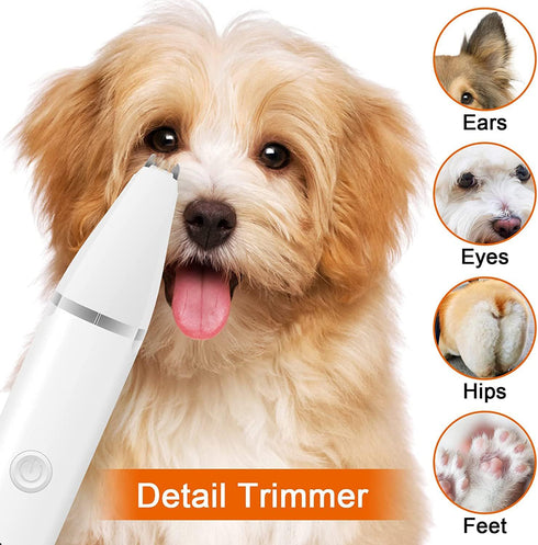 Trimmer- Veeconn Dog Clippers Grooming Kit Hair Clipper-Low Noise Paw Rechargeable - Cordless Quiet Nail Grinder Shaver
