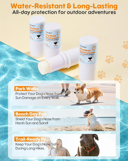 25 Dog Nose Sunscreen Balm SPF Natural, Lick-Safe Sun Protection with Shea Butter & Sea Buckthorn Moisturizes & Shields