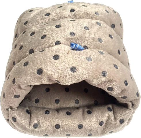 WOWOWMEOW Guinea Pig Cave Bed for Small Animals - Warm Cage Hanging Bed for Rat, Chinchilla, Rabbit (M, Dot-Grey)