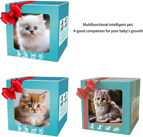 Faygeal Interaction Robotic Plush Cats Toy with Intelligence Sensors and Traction Rope for Craw Learning Lovely Comfort