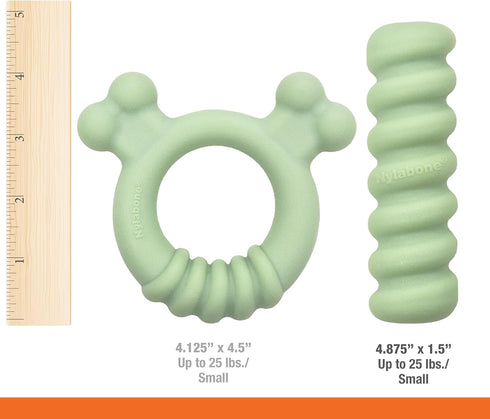 Nylabone Sensory Material Puppy Chew Toys Bundle, Allergen-Free Peanut Butter and Chicken Flavor, Small/Regular (2