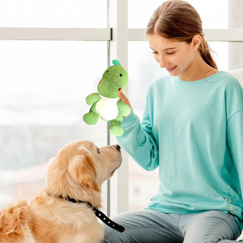 Nuytghr 8.66x12.99x14.57 inches, Squeaky Toys for Dogs, Tough Chewing Supplies for Puppies, Dinosaur Shape Design, Cute