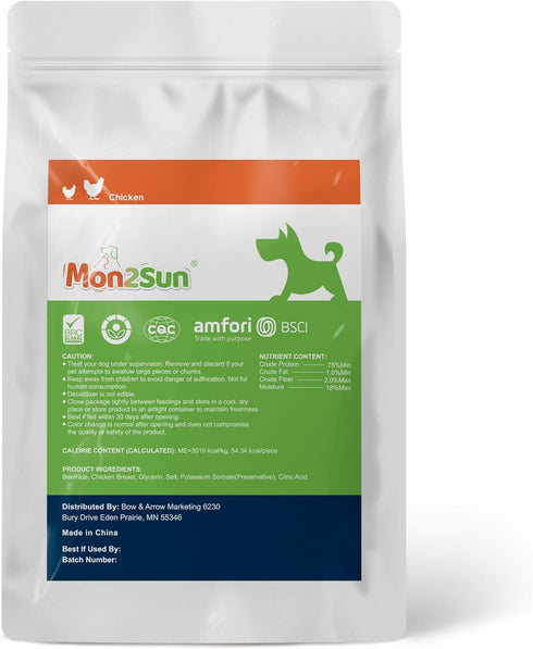 MON2SUN 2.5 Inch 21.2 oz (32 Count Pack 1) Dog Treats, Chicken Wrapped Rawhide Rolls, Teeth Cleaning Chews with High