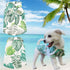 Dog Shirt Hawaiian Clothes, Leaf Printed Lapel Vest Summer Polo T-Shirt for Small Medium Dogs and Cats