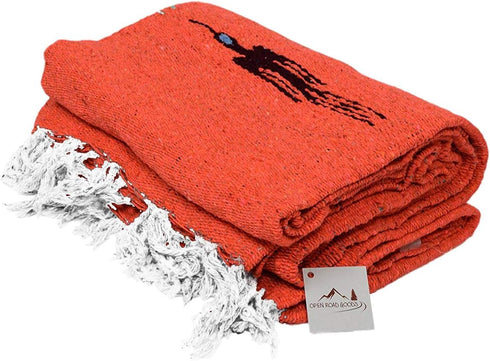 Thunderbird Heavyweight Yoga Blanket or Throw - Tangerine Orange, Made for Yoga! Vibrant Color!