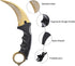 Karambit Knife Trainer - 100% Safe Stainless Steel Practice Training Knife with Sheath for Beginners (Golden Color)
