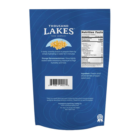2-pack 3.6 (7.2 100% Thousand Lakes Freeze Dried Vegetables - Sweet Corn ounces ounces total) | Whole Sweet Corn