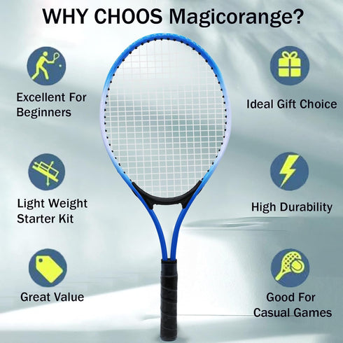 Magicorange Tennis Rackets Set for Kids, 2 Players Recreational with 4 Tennis Balls, 3 Overgrips, 1 Tennis Bag