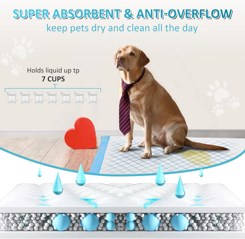 Boscute Jumbo Size 36"x36" Super Absorbent & Leak-Proof Pet Training Dog Pee Pads, Quick Dry Disposable for Dogs Cats