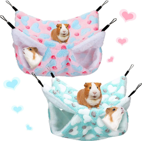 Boao 2 Pcs Guinea Pig Rat Hammock for Small Animals, Hanging Accessories for Guinea Pig, Hamster
