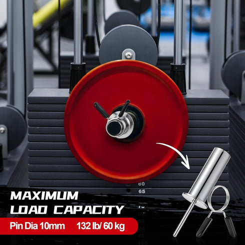 2 2 Inch Lasnten Pcs Weight Stack Pin Extender Gym Pin with Spring Clip Collar for Weight Plate Cable Strength Exercise