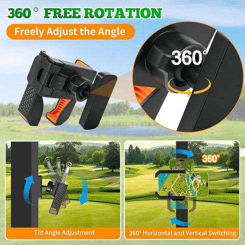 Ckepvo N52 360 4-7", Magnetic Golf Cart Phone Holder Magnets & Rotation,Tool-Free Install for EZGO/Club Car/Yamaha,Fits