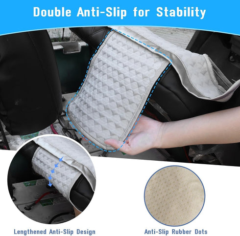 Golf Cart Seat Covers Gray Cooling Ice Silk Blanket for EZGO TXT RXV/Club Car DS Precedent, 4 Pockets for 2-Person Seats