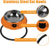 2Pcs Cat Bowls Non-Slip Stainless Steel, 7 Oz Cat Food Bowls for Indoor Small Pets, Removable Rubber Base