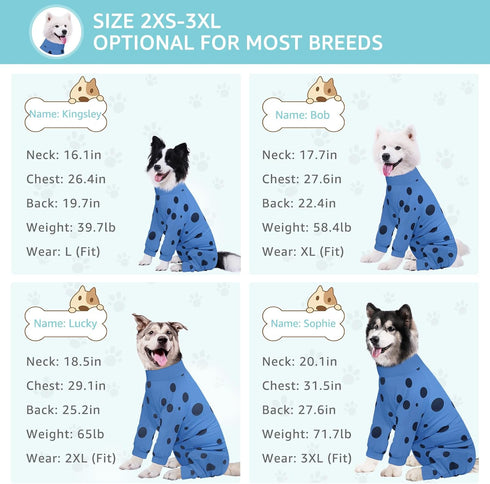 Dog Surgery Suit Long Sleeve, Recovery Suit for Female Male with Zipper Closure, Post Spay Neuter Onesie, Full Coverage