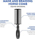 WAHL Professional Animal Mane & Tail Brush - Ergonomic Black Braiding Comb (#858708) for Grooming