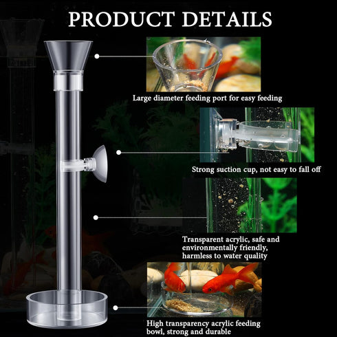 12 Pieces Shrimp Feeding Tube and Dish Set - 4 Acrylic Shrimp Feeding Tubes & Clear Bowls for Fish Tank Supplies