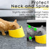 SuperDesign Mess Free 15° Slanted Bowl for Dogs and Cats, Tilted Angle Non-Skid Dog Feeder, Bright Yellow, 0.5 Cup