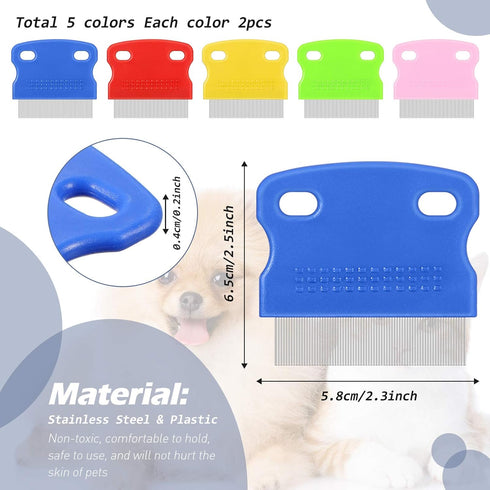 10 Pieces Tear Stain Remover Comb, Stainless Steel Pet Grooming Comb for Dogs and Cats