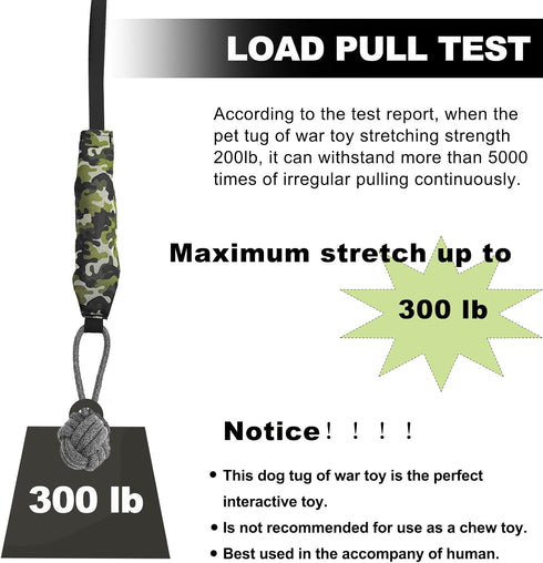 Interactive Tug Toy for Dogs, Indestructible Squeaky Rope Toys for Training, Tough Tug of War Balls for Medium & Large
