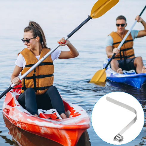 PATIKIL 8x8mm Kayak Paddle Snaps - 6 Pack Steel V Shaped Single Pin Push Button Spring Clips for Camping Awning