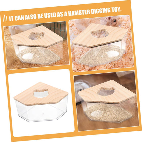 Clear Acrylic Hamster Sand Bath Container - Multi-Functional Pet Sandbox