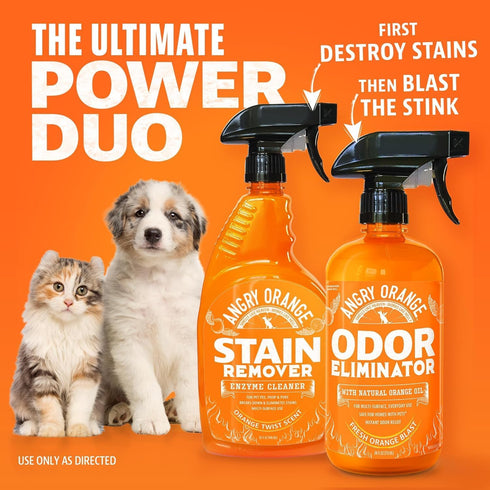 24 oz ANGRY ORANGE Pet Odor Eliminator for Dog and Cat Urine, Carpet Stains, and Strong Smells Citrus Cleaner