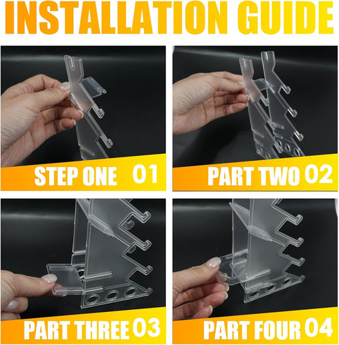 KAKUPPA 5-Slot Mini Fingerboard Display Rack, Transparent Acrylic Finger Skateboard Storage Stand, Finger Board