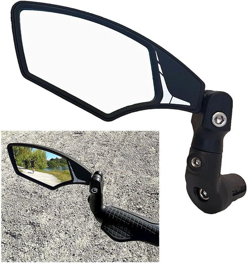 Hafny Bar End Bike Mirror HF-M900LS-FR08, Left Side Silver Glass