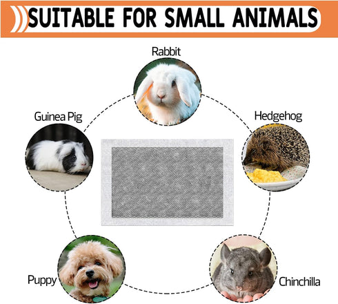 GINIDEAR 24''x47''(for Midwest),20 Count Guinea Pig Bedding, Disposable Guinea Pig Cage Liners, Charcoal Odor